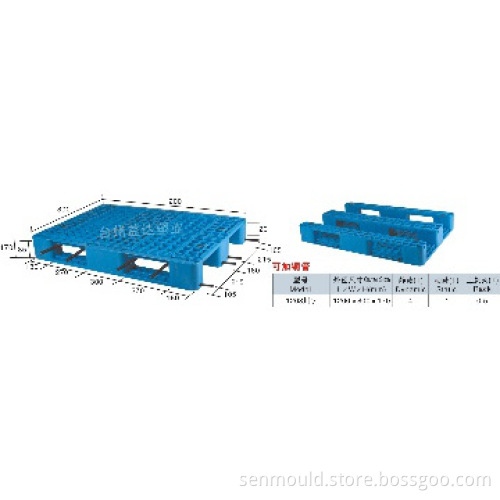 1208 Europe Standard Heavy Duty Plastic Pallet can add steel pipe